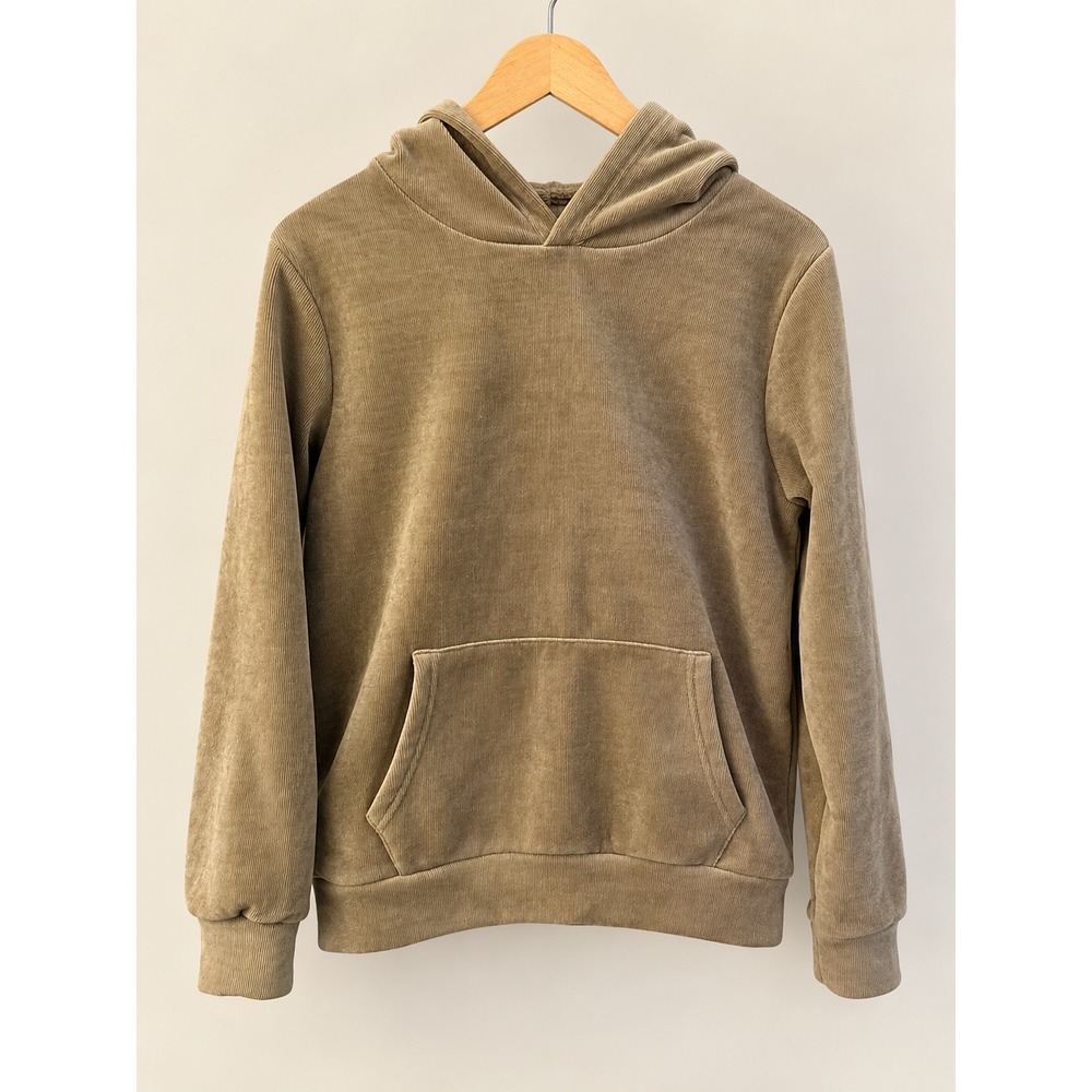 Fleece Factory Art & Motion Tan Corduroy Fleece Lined Hoodie Small Fall Layering